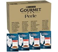 Megapack risparmio! Gourmet Perle 96 x 85 g Alimento umido per gatti - Trota, Tacchino, Anatra, Selvaggina in Gelatina