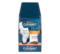 GOURMET Perle Filettini, Cibo Umido per Gatti Adulti, 26 Bustine da 85g | Filettini in Salsa con Salmone