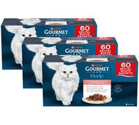 Gourmet Perle Filettini in Salsa Cat Busta Mix Carne e Pesce KIT RISPARMIO 180X85G