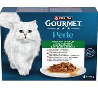 Gourmet Perle Filettini in Salsa con Verdure Cat Busta Multipack 8x85G MIX CARNE