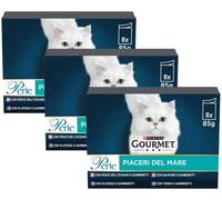 Gourmet Perle Piaceri del Mare Cat Busta Mix Pesce KIT RISPARMIO 24X85G