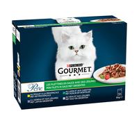Gourmet Perle Selezione mista 12 x 85 g Alimento umido per gatti - Filettini con Verdure