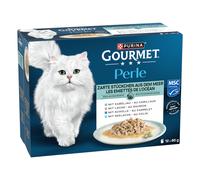 Gourmet Perle Selezione mista 12 x 85 g - Trancetti di pesce dell'oceano (4 varianti)