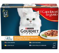 Gourmet Perle Selezione Ricette Delicate Cat Busta Multipack 12x85G ANATRA POLLO TACCHINO E VITELLO