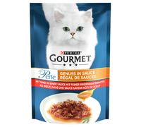 Gourmet Perle Trionfo di Salsa 52 x 85 g Alimento umido per gatti - Manzo