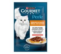 Gourmet Perle Trionfo di Salsa 52 x 85 g Alimento umido per gatti - Manzo