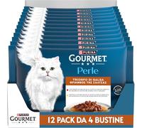 GOURMET Perle Trionfo di Salsa Gatto con Manzo, Pollo