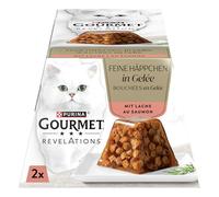 GOURMET Revelations, cibo umido per gatti in gelée, con salmone, confezione da 24 (24 x 57 g)