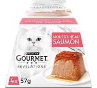 GOURMET RIVELATIONS | Gatto | Chiffon | Salmone | Porzioni Pasto Per Gatti Adulti | Scatola | 4 x 57 g