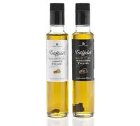 Gourmet Set di olio al tartufo (2 x 250 ml) con vero tartufo bianco e nero Realizzato in olio d'oliva vergine per salse e perfezionare i piatti. Adatto per una dieta vegana e senza glutine