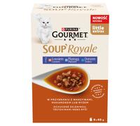 Gourmet Soup Royale Alimento per gatti adulti con salmone, platessa e merluzzo 6 x 45 g