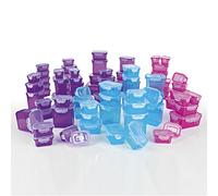 GOURMETmaxx 08202Set di contenitori per conservazione alimenti BPA, 144 pezzi | Risparmio ermetico e aromatico | Lavastoviglie, congelatore, microonde sicuro | Contenitore per alimenti coperchio a clip
