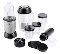 GOURMETmaxx Mr. Magic Blender | Smoothie Maker con confezione di accessori XXL | Frullatore da 18 pezzi | Frullatore con coperchi a tenuta stagna | Food Processor per frullati, smoothie, ecc.