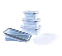 GourmetMaxx 15096 Contenitore Kit da 4 Silicone Azzurro