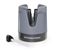 GOURMETmaxx Affilacoltelli | Adatto a tutti i coltelli e le forbici grazie alla regolazione automatica dell'angolo | Funzionamento manuale - con supporto extra solido | Con asta per lucidare