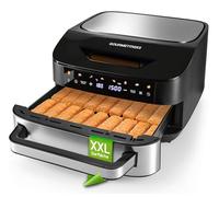 GOURMETmaxx AirGenius - Friggitrice ad aria calda, 7 l, friggitrice con superficie di cottura XXL e 10 programmi, mini forno - frittura a basso contenuto di grassi per max. 8 persone, friggitrice ad