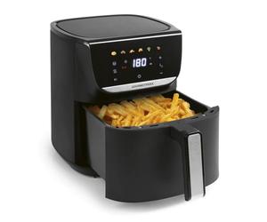GOURMETmaxx AirGenius - Friggitrice ad aria calda da 5,5 l, friggitrice con 7 programmi, mini forno, a basso contenuto di grassi e deliziosa per 3-5 persone, friggitrice ad aria calda con display a