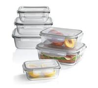 GOURMETmaxx Barattoli di vetro per la conservazione degli alimenti Klick-it Set di 6 | Perfetti per lavastoviglie, microonde, forno e congelatore | Ermetici e a prova di perdite