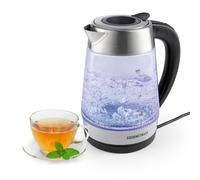 GOURMETmaxx Bollitore 1,7L Vetro Acciaio Inox LED Cuoci Tè 2200W Wireless