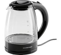 GOURMETmaxx Bollitore in vetro 1,8 L con LED Blue Vision, nero, 1800 W, filtro anticalcare, senza fili, spegnimento automatico, indicatore del livello dell'acqua, certificato TÜV & GS, senza BPA