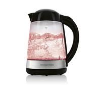 GOURMETmaxx Bollitore in vetro LED cambia colore, 1,7 l, 2200 W, nero/acciaio inox