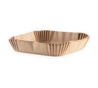 GOURMETmaxx Carta da forno quadrata per friggitrice ad aria calda da 3 a 4 litri, con rivestimento antiaderente e resistente all'olio, carta da forno Airfryer, forma flessibile, 100 pezzi, 16 x 16 x