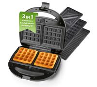GOURMETmaxx Contatto Grill Macchina Per Waffle 3in1 Panini Grill Tavolo Grill
