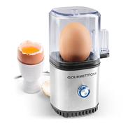 GOURMETmaxx Cuociuova di design per 1 uovo | scaldauova compatto | cuociuova con foratore, misurino e segnale acustico | 3 gradi di durezza | pulizia facile e parti lavabili in lavastoviglie