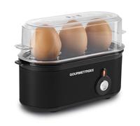 GOURMETmaxx Cuociuova per 3 uova, scaldabagno con tagliauova nel misurino, 3 gradi di durezza per il tuo portauova, design piccolo cuociuova - parti lavabili in lavastoviglie