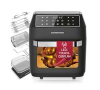 GOURMETmaxx Friggitrice ad aria calda 12 L Airfryer | Friggitrice con 9 funzioni, display touch, spiedini rotanti e shashlik | 10 Programmi, inclusa la pizza | Mini forno - praticamente senza olio