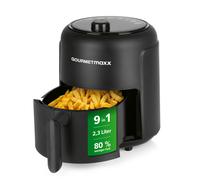 GOURMETmaxx Friggitrice ad aria calda 2,3l | Ideale per friggere, grigliare, arrostire etc. | Preparazione particolarmente povera di grassi | Timer | Spegnimento automatico | 1000W [Nero]