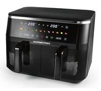 GOURMETmaxx Friggitrice ad aria calda a doppia camera - 2 x 4,5 l | Synchro-Garzonen Airfryer | Friggitrice con touch screen a LED | Icone a colori | Friggitrice ad aria calda 2 camere con 12