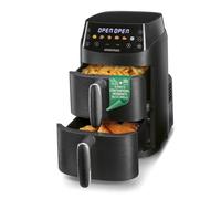 GOURMETmaxx FryUp, friggitrice ad aria calda a doppia camera verticale, XS | Airfryer con display touch a LED MultiColour, friggitrice ad aria calda a 2 camere, volume 5 l (2 x 2,5 l), friggitrice ad