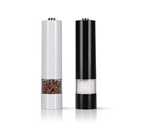 GOURMETmaxx Macina sale e pepe, 2 pezzi, con meccanismo in ceramica e illuminazione a LED, motore alimentato a batteria extra forte da 6 V