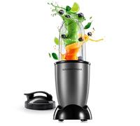 GOURMETmaxx Mr. Magic Mixer, 4 pezzi, 400 W, lama a croce, tazza da 500 ml e coperchio da go, per frullati, salse, facile da pulire, antracite/nero