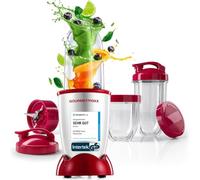 GOURMETmaxx Mr. Magic Power Pro - Frullatore da 400 Watt, con coperchio da go, frullatore con bicchiere e coperchio salvafreschezza per conservare frullati, frullati ecc.