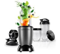 GOURMETmaxx Mr. Magic Power Pro Mixer 400 watt | Frullatore per smoothie con coperchio da asporto | Frullatore da tavolo con caraffa e coperchio | Frullatore con kit di accessori L per frappè ecc.