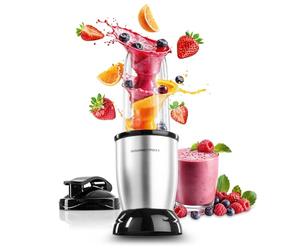 GOURMETmaxx Nutrition Blender | Smoothie Maker - 4 pz. | Frullatore con caraffa grande da 700 ml e coperchio “to-go” | Frullatore con 22.000 giri/minuto | Robot da cucina per frullati, smoothies ecc.