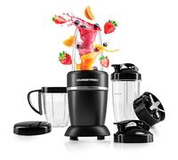 GOURMETmaxx Nutrition Mixer 1000 Watt | Smoothie Maker con coperchio to go | Frullatore con bicchiere e coperchio salvafreschezza - ideale per conservare | Frullatore con set di accessori L per