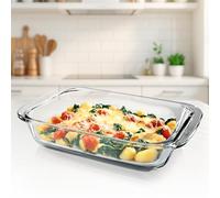 GOURMETmaxx Pirofila per friggitrice ad aria calda e forno, 800 ml, in vetro borosilicato, rettangolare, teglia piccola per preparare, cuocere e servire, per friggere e cuocere