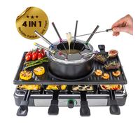 GOURMETmaxx Raclette Grill Fonduta Set 8 Persone 1500W Tavolo Elettrico
