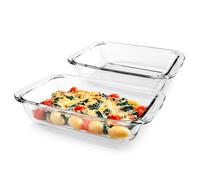 GOURMETmaxx Set 2 Forme In Vetro Per Lasagne 800ml 1500ml Trasparente Gratin