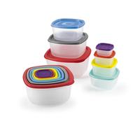 GOURMETmaxx Set di 28 contenitori salvafreschezza, multicolore con coperchio, impilabili, adatti al congelatore e alla lavastoviglie