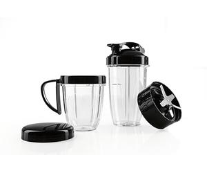 GOURMETmaxx Set di accessori L per mixer Nutrition Pro Mixer 1.000 Watt | Set frullatore con bicchiere e coperchio salvafreschezza per GOURMETmaxx Nutrition Smoothie Maker | per frullati, frullati
