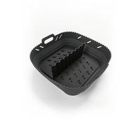 GOURMETmaxx Stampo in silicone per friggitrice ad aria calda, 4 l, accessorio ideale per friggitrice ad aria calda, accessorio con divisorio, riutilizzabile in silicone, 21,2 x 21,2 x 8 cm
