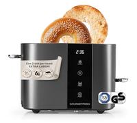 GOURMETmaxx Tostapane con fessura corta per 2 fette | Tostapane antracite con 6 gradi di doratura e conto alla rovescia pronto a 2 eat | Utensile da cucina elettrico con display touch, inserto per