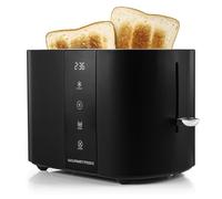 GOURMETmaxx Tostapane con fessura corta per 2 fette | Tostapane nero con 6 gradi di doratura e conto alla rovescia pronto a 2 eat | Utensile da cucina elettrico con display touch, inserto per panini e