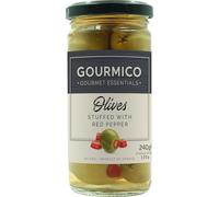 Gourmico Olive Verdi Ripiene di Peperone Rosso 240G