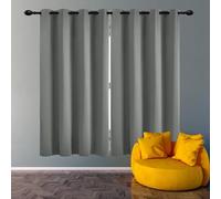 GOUSAILS Tende Eleganti 230 x 140 cm Tende Facili da Lavare Isolanti Comfort Durante Tutto L'Anno per Interni Finestre con Anelli 1 Pezzi, Grigio Chiaro