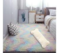GOUSANG Tappeto Salotto Moderno Shaggy 150 x 330 cm Tappeto Colorato Salotto Moderno Shaggy a Pelo Lungo Aspetto Pelliccia Camera da Letto Scendiletto, Stanza, Multicolore